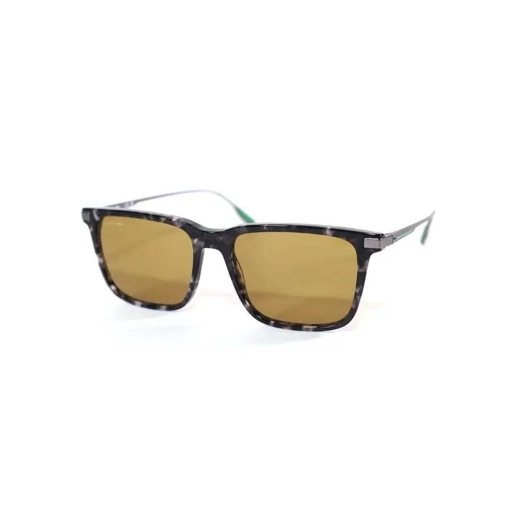 Lacoste Square Men’s Sunglasses – Grey Havana / Green-Gold – NWT